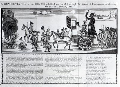 Representation of the Figures Exhibited and Paraded Through the Streets of Philadelphia on Saturday 30th September 1780 by American School